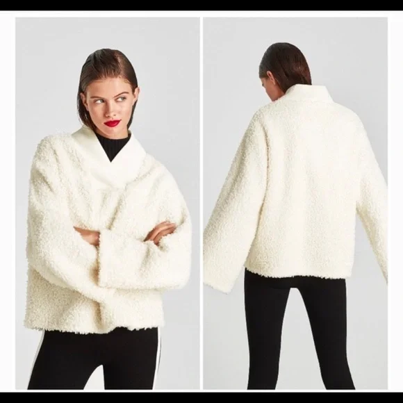 Zara ivory teddy bear sherpa sweater - Picture 2 of 8